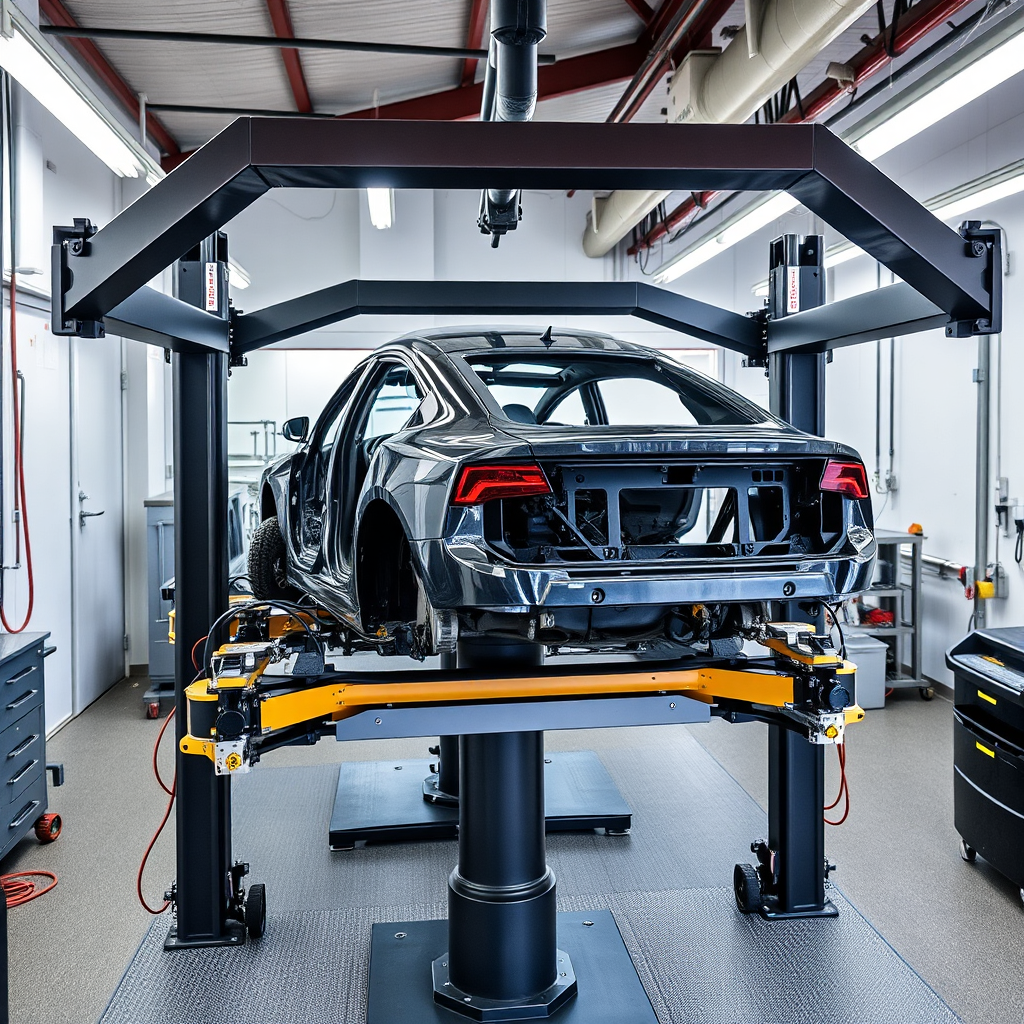 Car on frame alignment machine