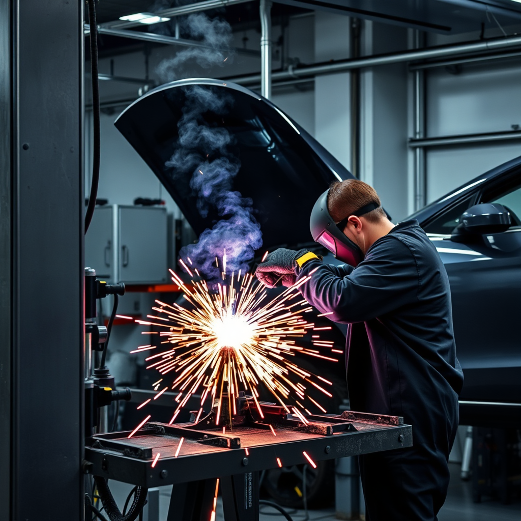 Advanced welding equipment in use